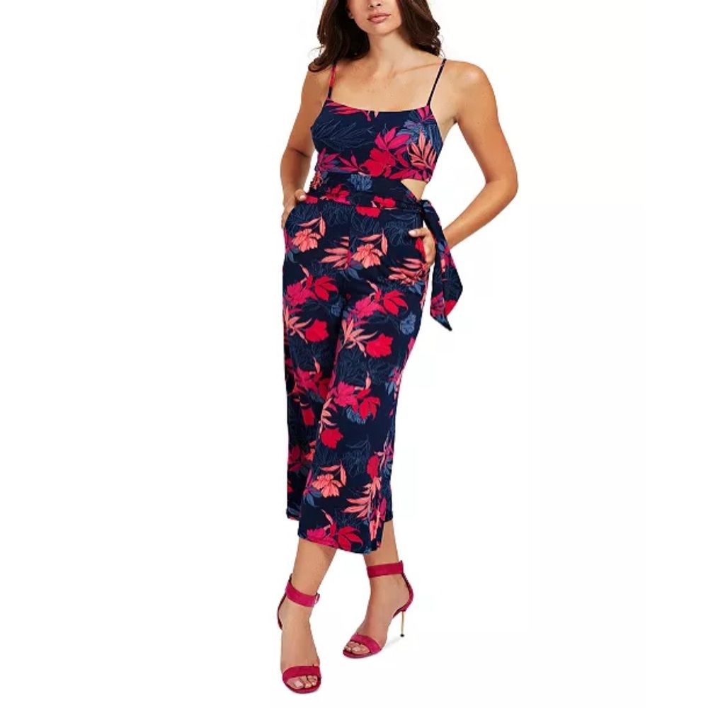 GUESS Printed Side-Cutout Sleeveless Jumpsuit